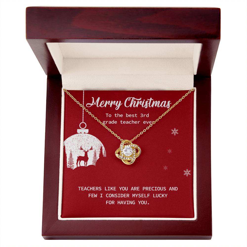 To The Best 3rd Grade Teacher Merry Christmas Necklace Gift Gift From Your Student Necklace Gift For Teacher Teacher Necklace Gift Heartfelt Necklace For Teacher Thank You Necklace For Teacher