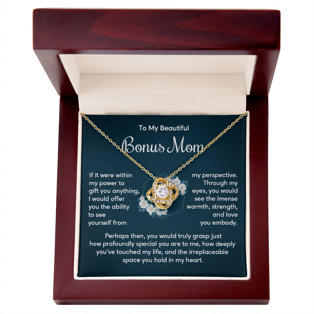 Bonus Mom Necklace Gift with Heartfelt Message Card