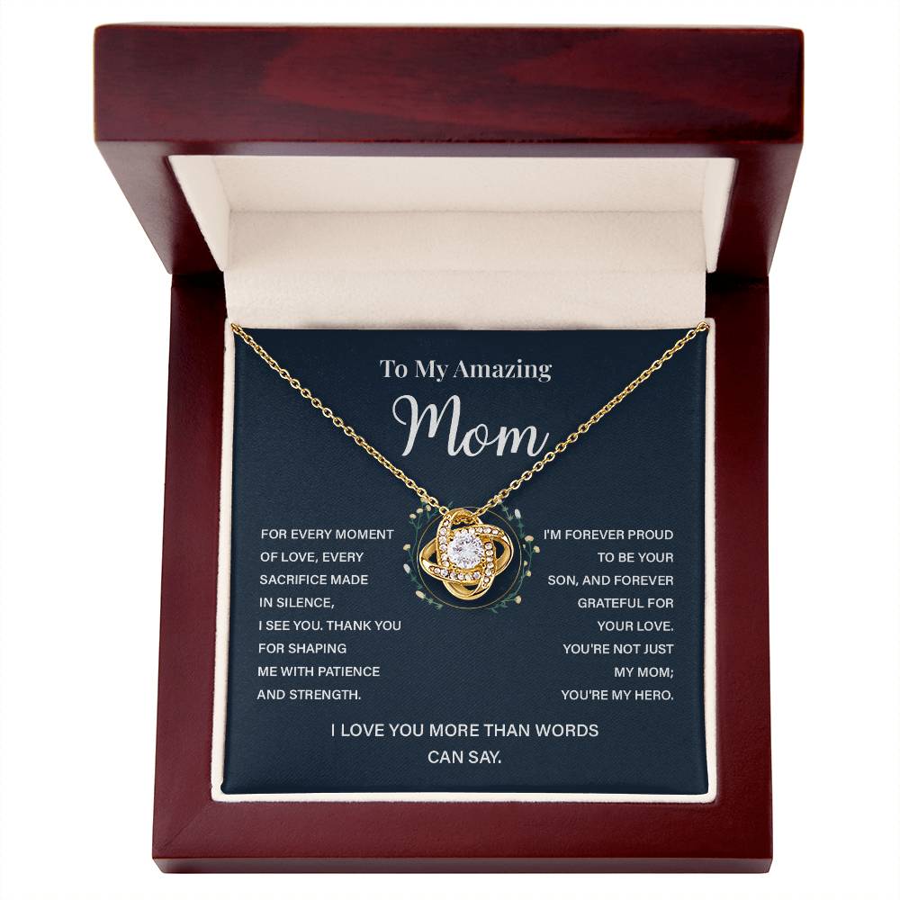 Necklace Gift for Mom from Son with Inspirational Message