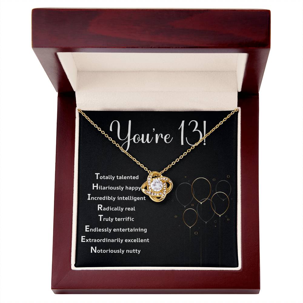 Funny 13th Birthday Necklace for Teen Girl – Gift Box with Acronym Card