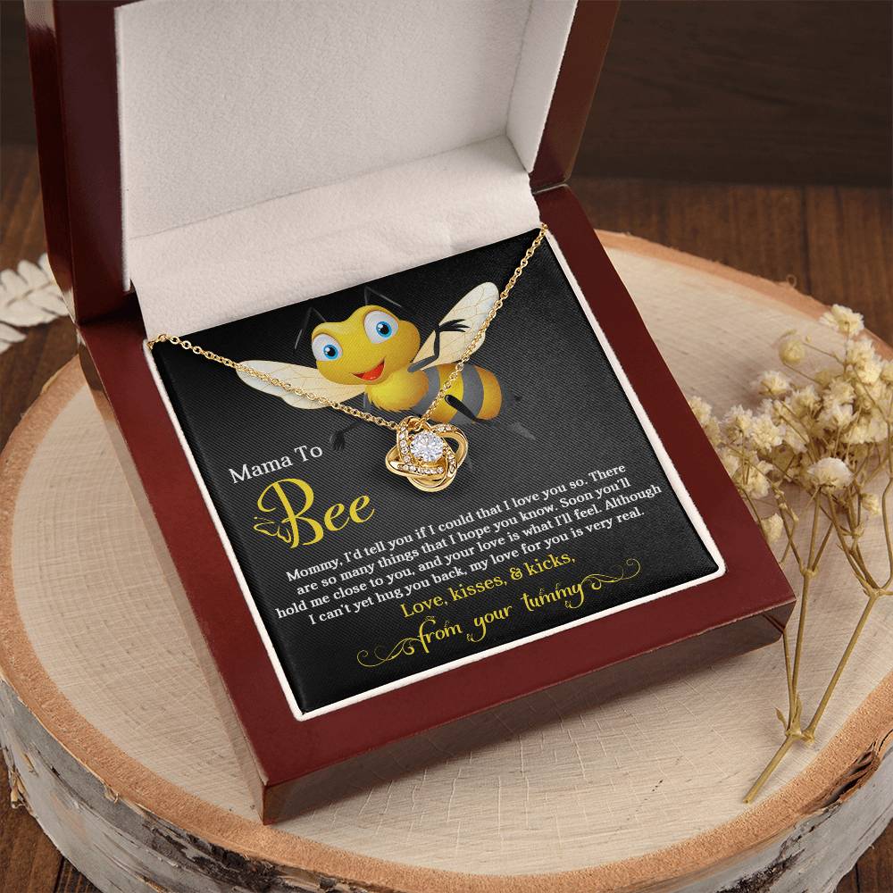 Bee-Themed Mommy to Be Necklace – Gift from Bump with Cute Poem
