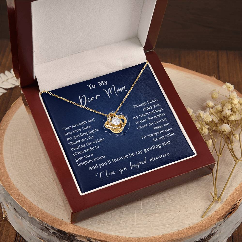 To My Mom Necklace Gift – Guiding Star Message Card from Daughter or Son