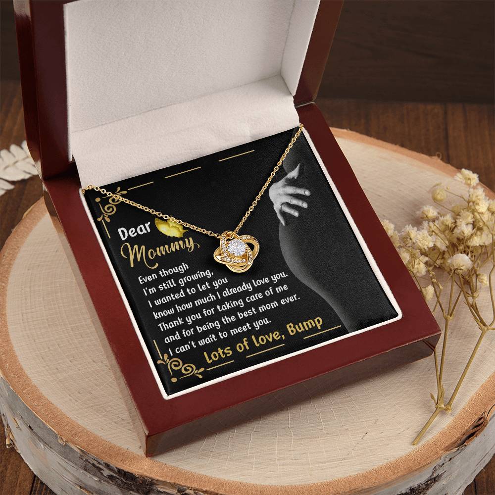 To Mommy from Bump Necklace – Growing Baby Gift with Loving Message