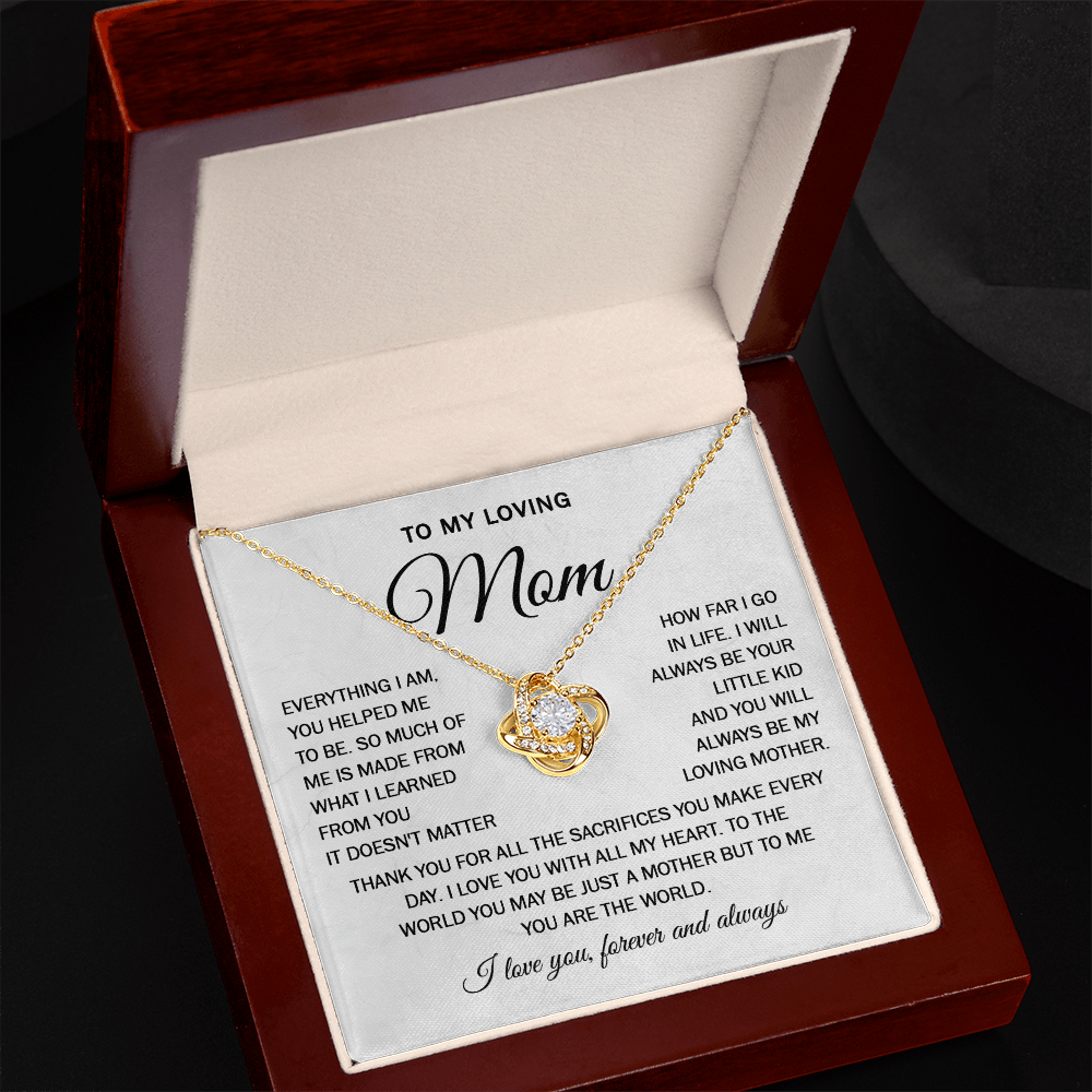 Mother Necklace from Daughter or Son with Message Card