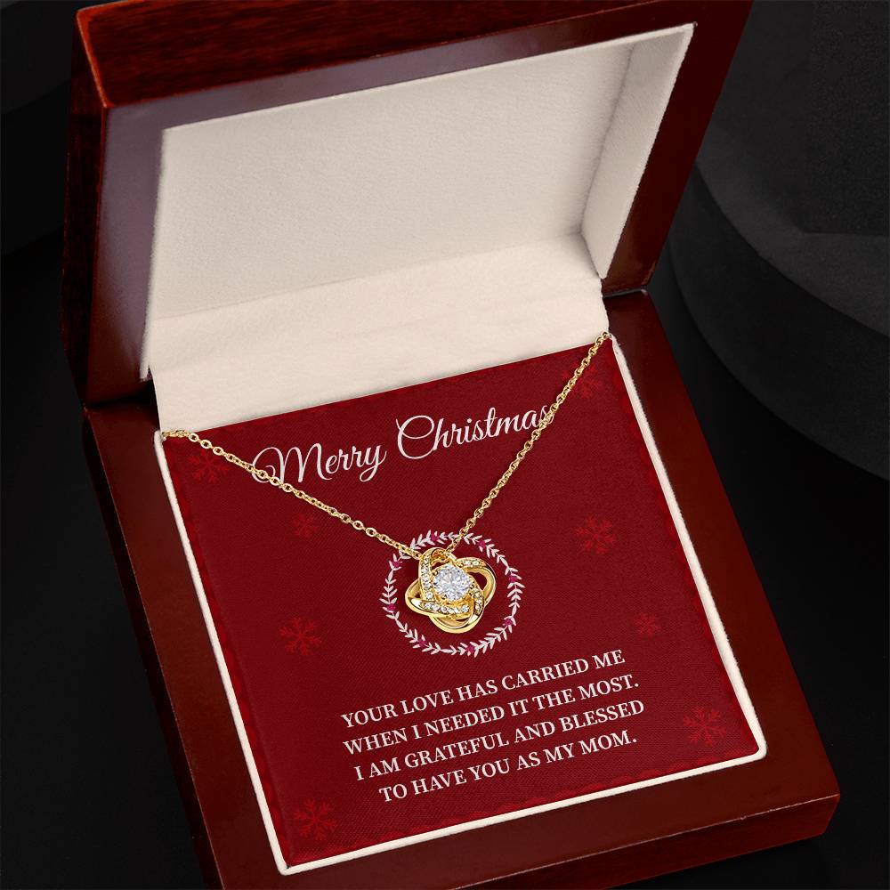Christmas Necklace Gift for Mom Holiday Message Card and Gift Box