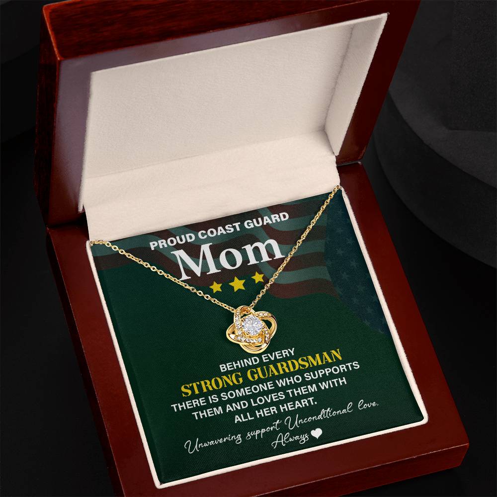Coast Guard Mom Necklace - Proud Supporter With Unwavering Love, A Heartfelt Tribute To Strong Guardsmen Moms