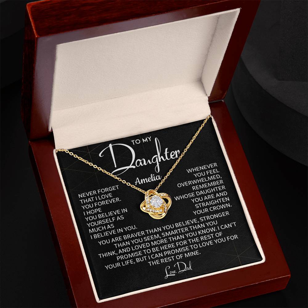 To My Daughter Necklace Gift from Dad – Message Card