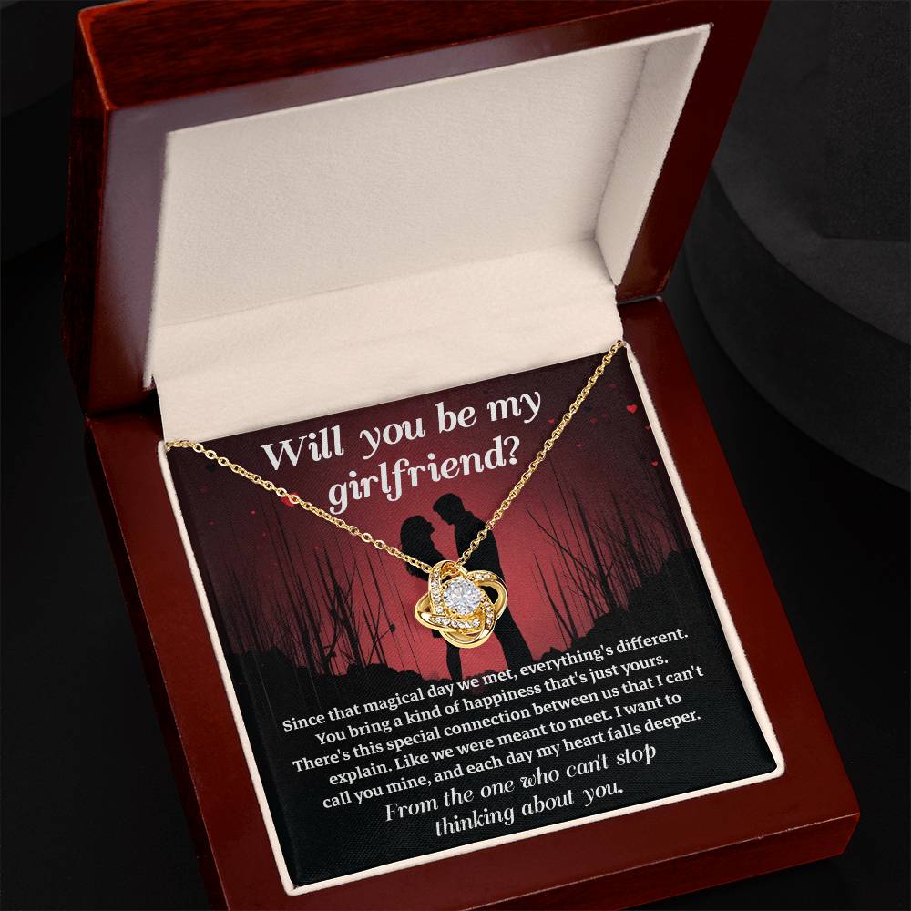 Will You Be My Girlfriend Necklace Romantic Jewelry Gift for Girlfriend with Message Card