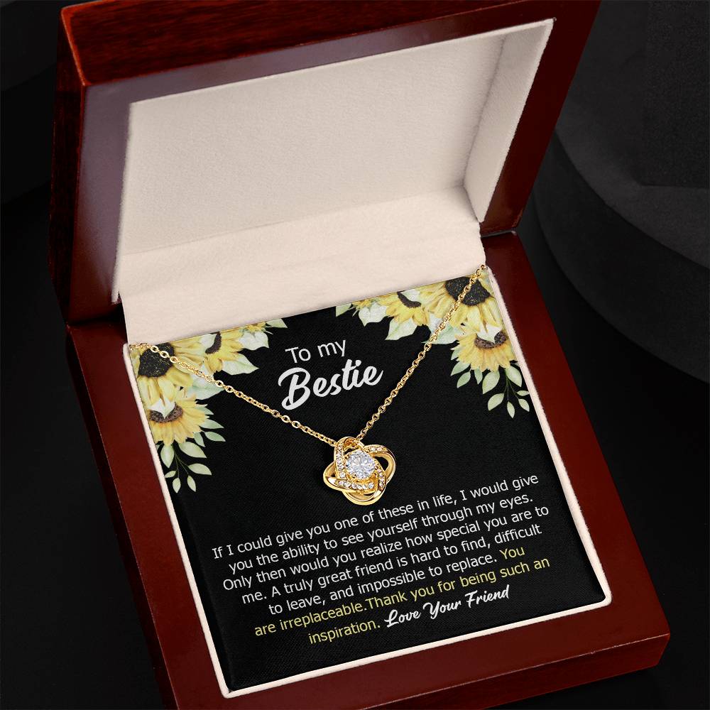 Bestie Necklace Gift with Sunflower Message Card for Friendship Appreciation