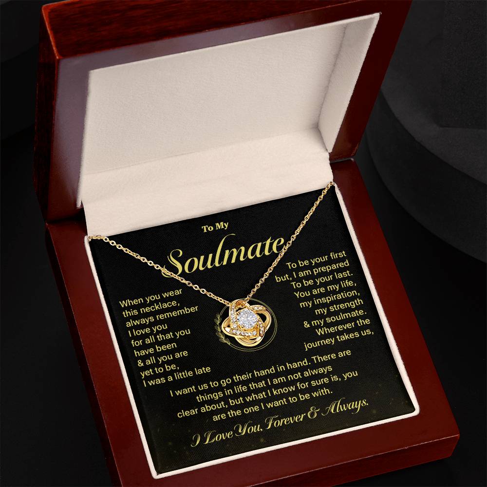 Soulmate Gift Necklace for Her – Message Card & Box