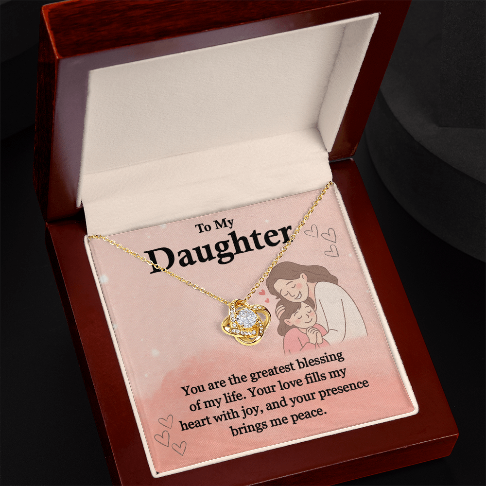 To My Daughter Necklace Greatest Blessing Gift Box