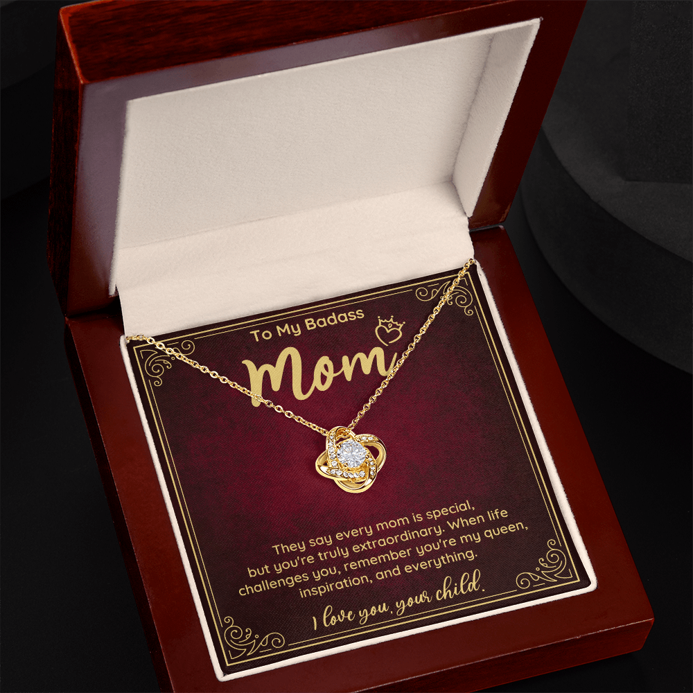Badass Mom Necklace Gift from Daughter or Son – Fierce Queen Jewelry for Mother’s Day, Birthday