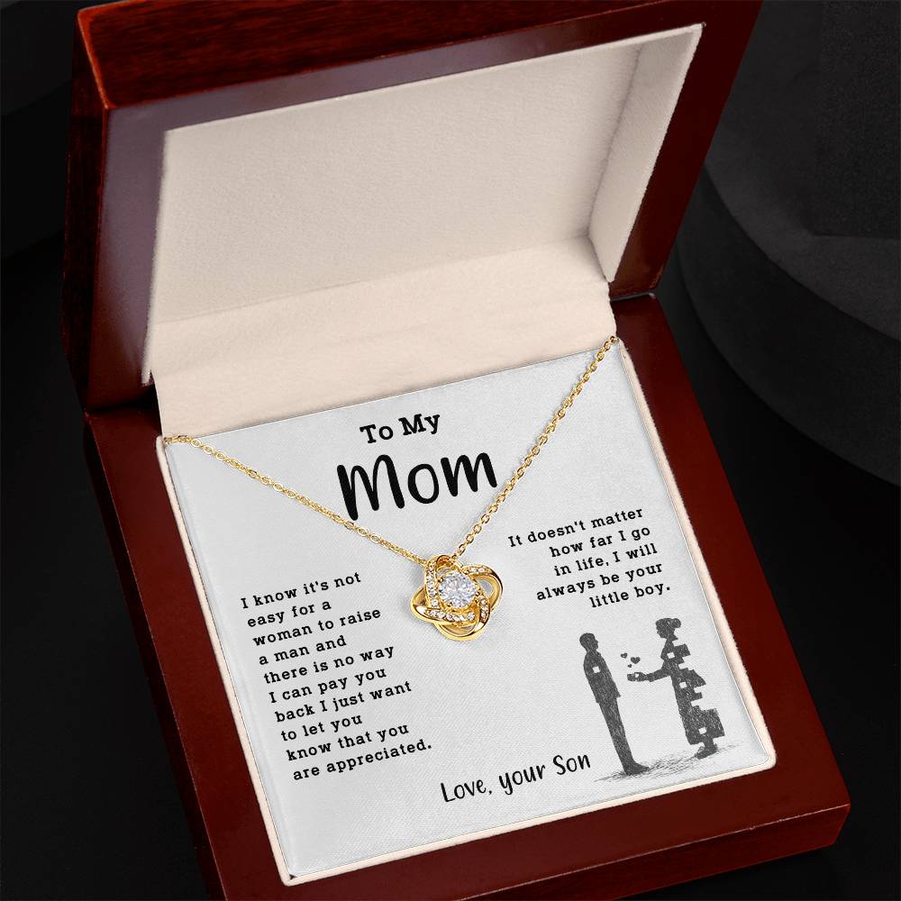 Necklace Gift for Mom From Son With Message & Jewelry Box