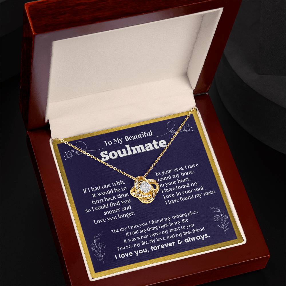 Soulmate Necklace for Her Romantic Forever Love Gift for Wife, Girlfriend or True Love