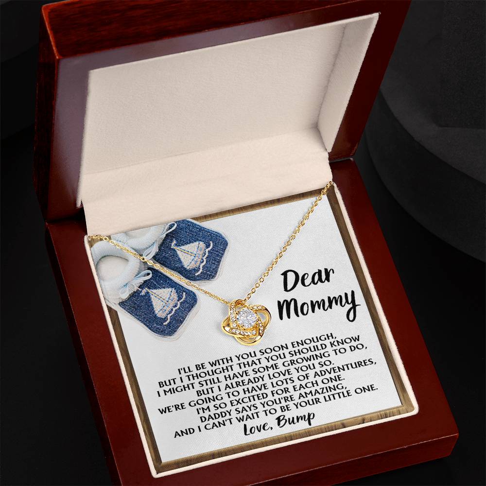 Pregnancy Necklace for Mommy – Baby Boy Gift from Bump with Poem