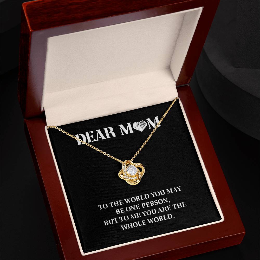 Mom Necklace Gift – You Are the Whole World Message