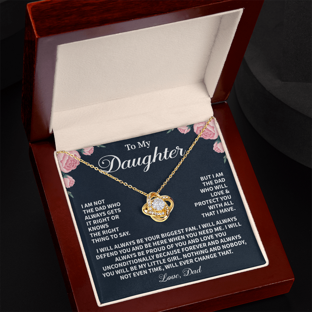 Dad to Daughter Necklace Gift Floral Message Box