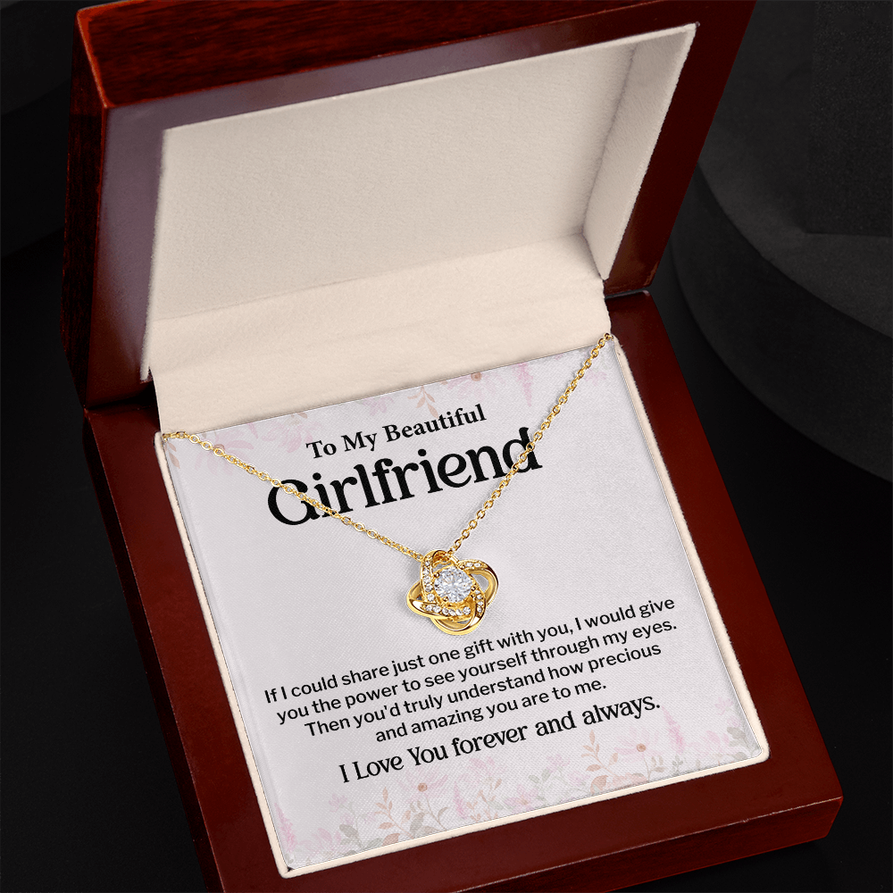 To My Beautiful Girlfriend Necklace Romantic Jewelry Gift with Message Card