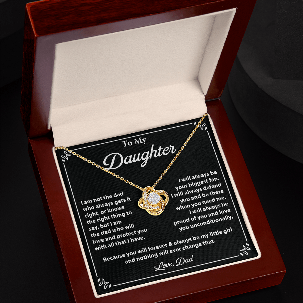 Gift for Daughter from Dad - Forever My Little Girl Necklace with Heartfelt note