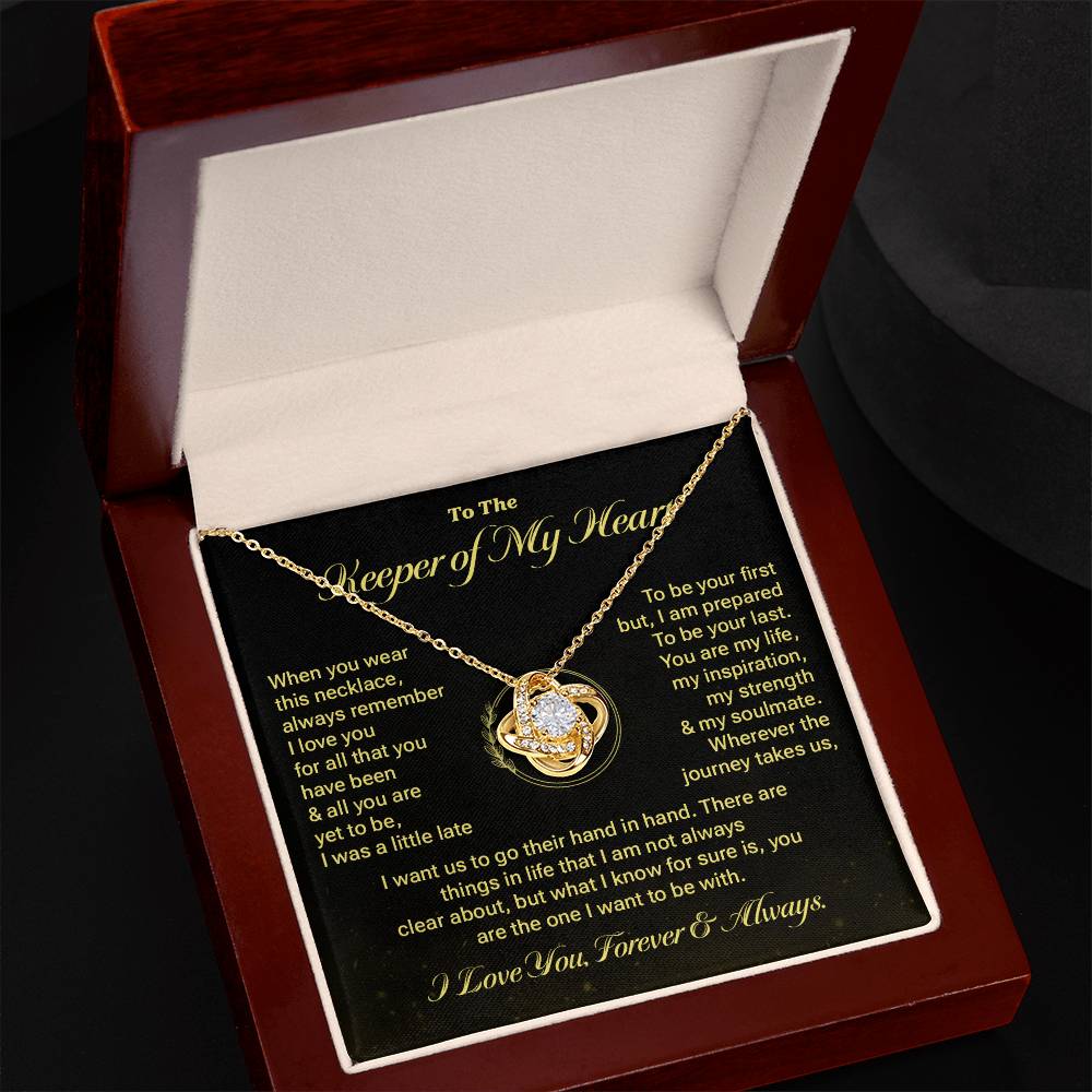 Keeper of My Heart Necklace Gift with Message Card