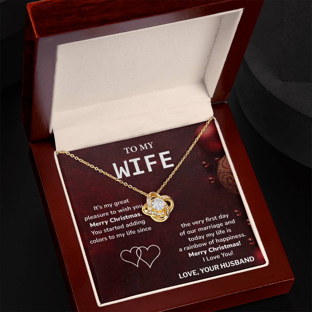 Christmas Gift for Wife from Husband Holiday Necklace with Message Card