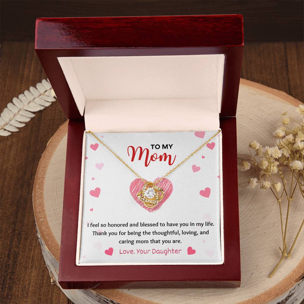 Mom Necklace Gift from Daughter – Message Card and Box