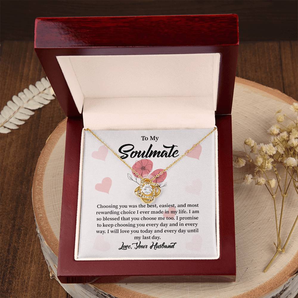 Soulmate Necklace from Husband with Message Card
