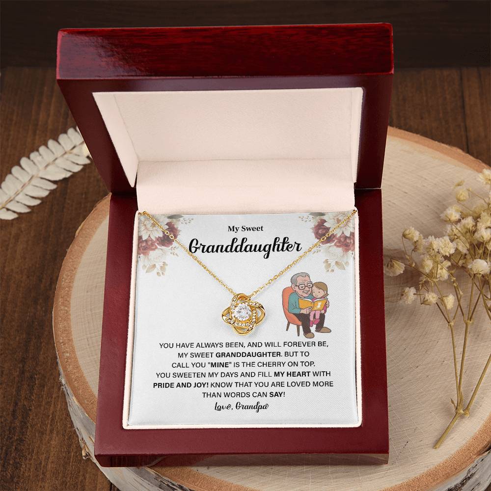 Granddaughter Necklace Gift from Grandpa with Box