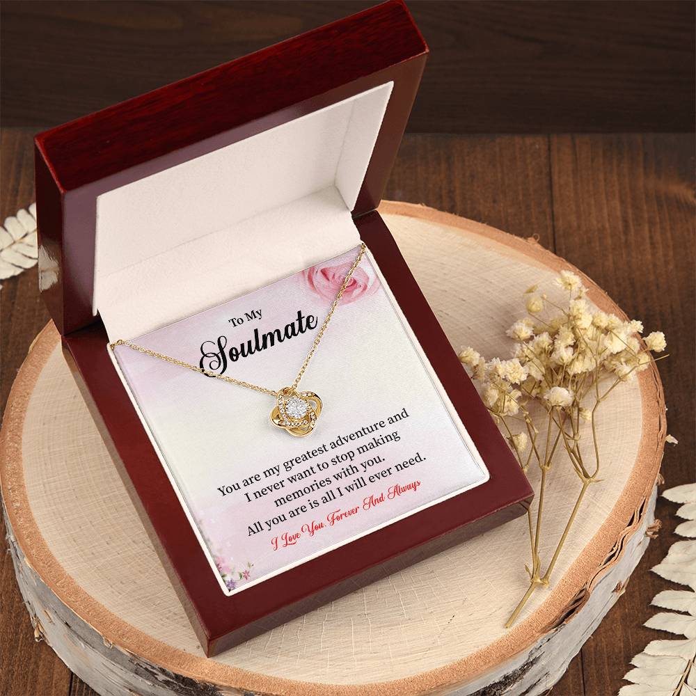 Soulmate Necklace Gift for Her with Message Card
