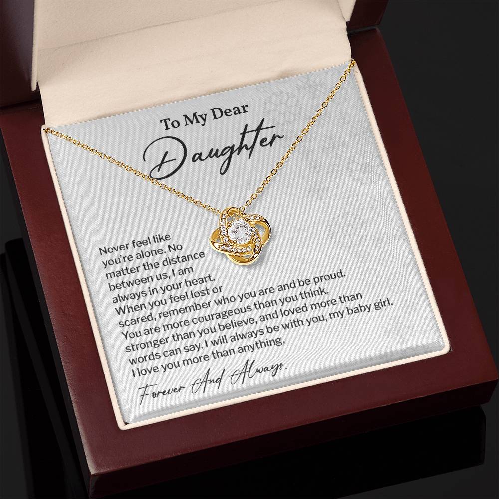 To My Dear Daughter Love Knot Necklace Emotional Love Knot Jewelry For Daughter Motivational Love Knot Necklace For Daughter Forever Love Daughter Necklace Emotional Keepsake Necklace For Daughter Motivational Gift For Daughter Emotional Jewelry Gift