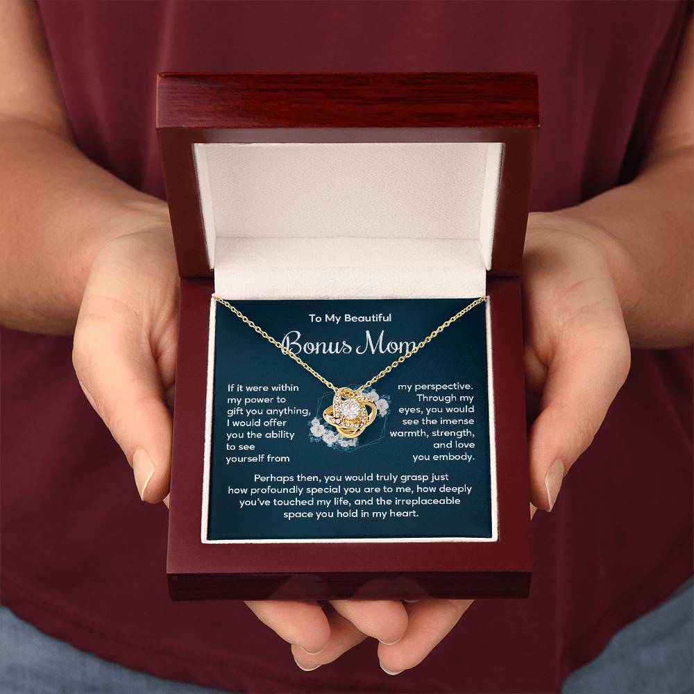Bonus Mom Necklace Gift with Heartfelt Message Card