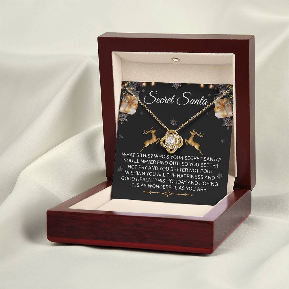 Whispers of Kindness: Secret Santa Love Knot Necklace