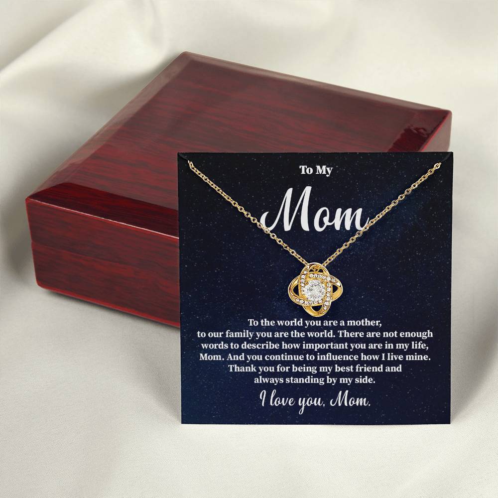 To My Mom Necklace Gift – You Are the World Message Card