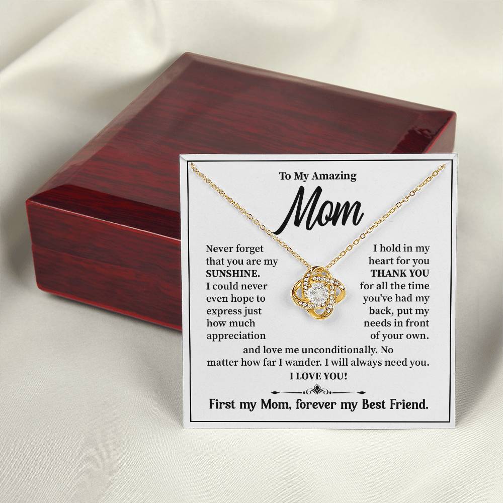 Mom Necklace Gift from Daughter – Best Friend Message Card
