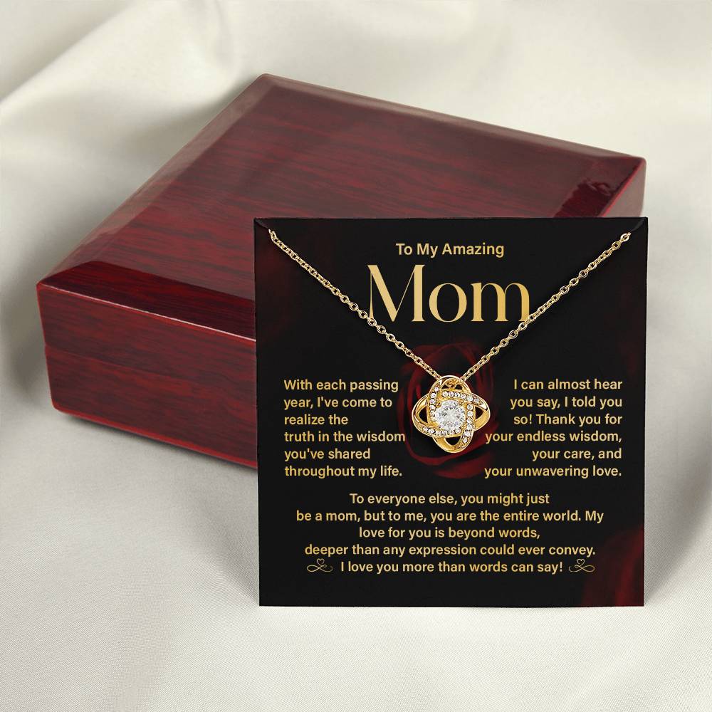 Amazing Mom Necklace Gift with Message Card