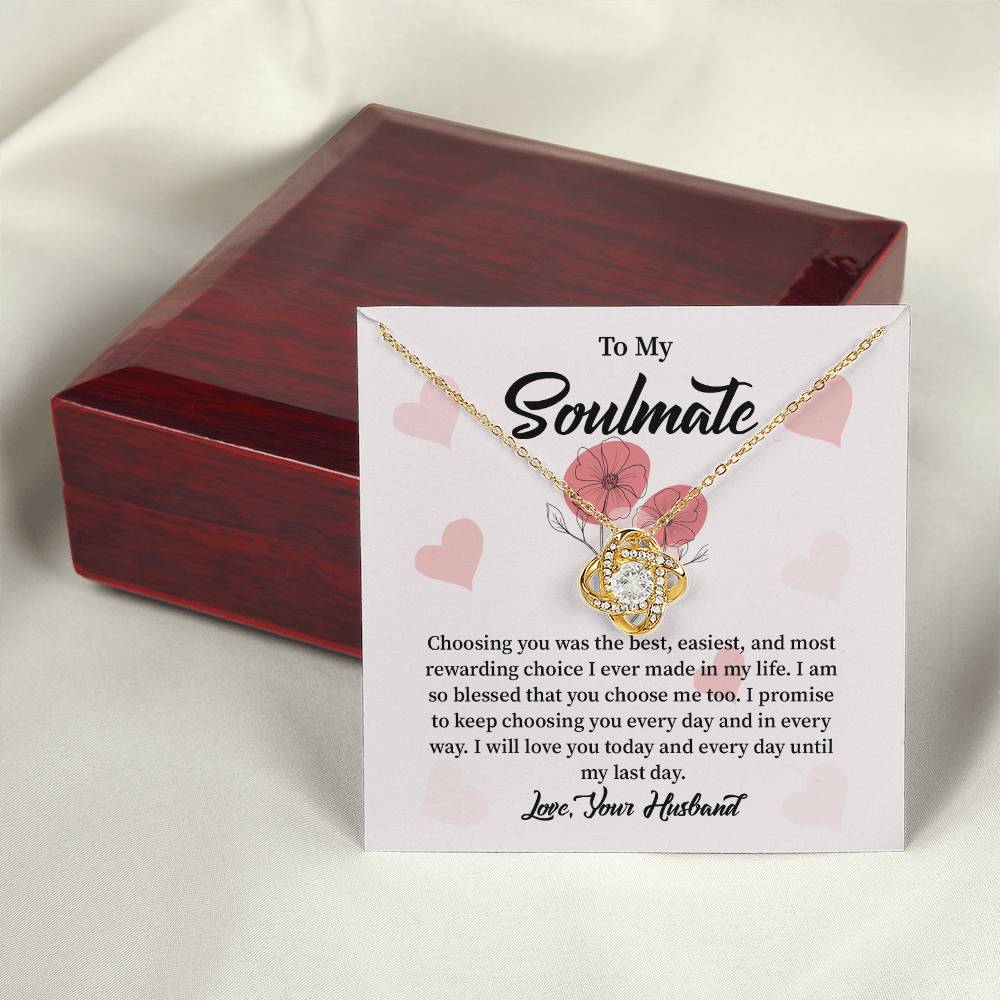 Soulmate Necklace from Husband with Message Card