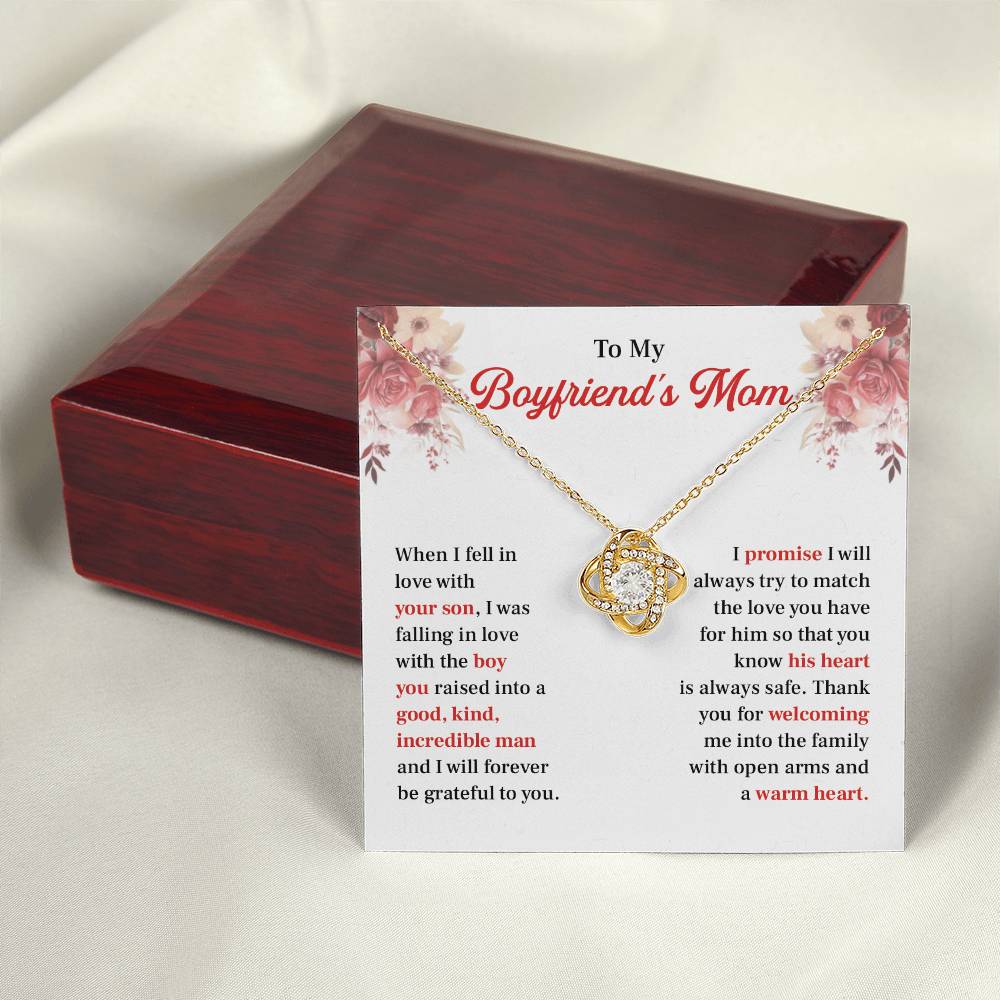 Boyfriend's Mom Necklace Gift with Message Card