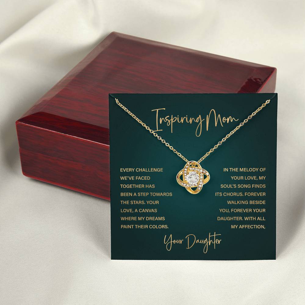 Inspiring Mom Necklace – From Daughter with Heartfelt Message Card