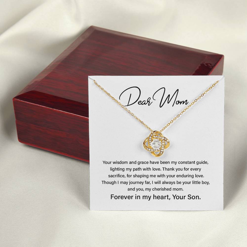 Heartfelt Necklace from Son to Mom with Keepsake Message Card