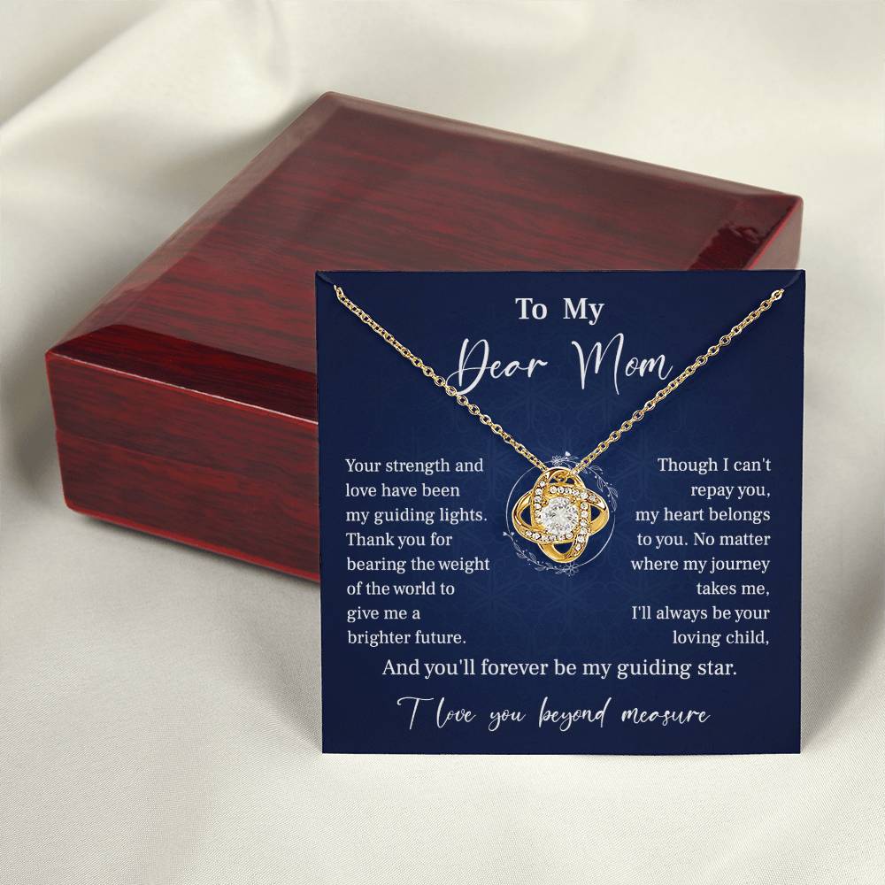 To My Mom Necklace Gift – Guiding Star Message Card from Daughter or Son