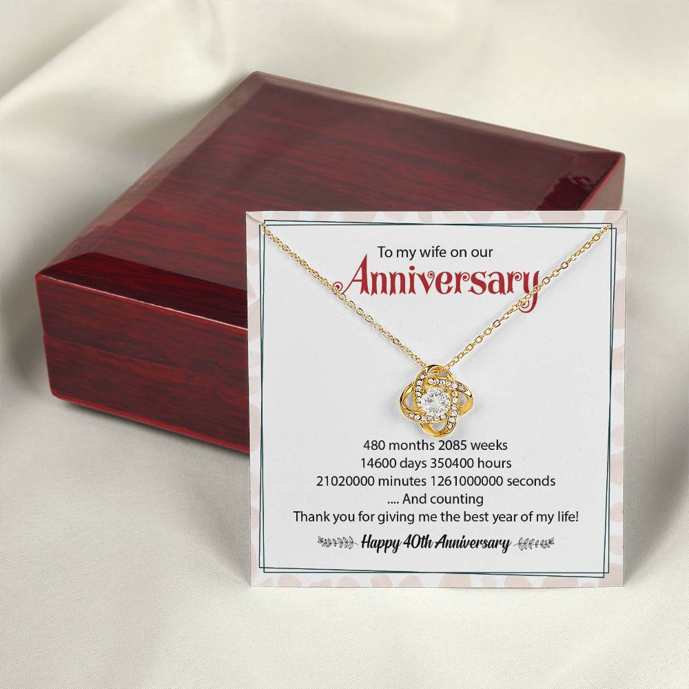 To My Wife On Our Happy 40th Anniversary Thank You For Give Me The Best Year Of My Life