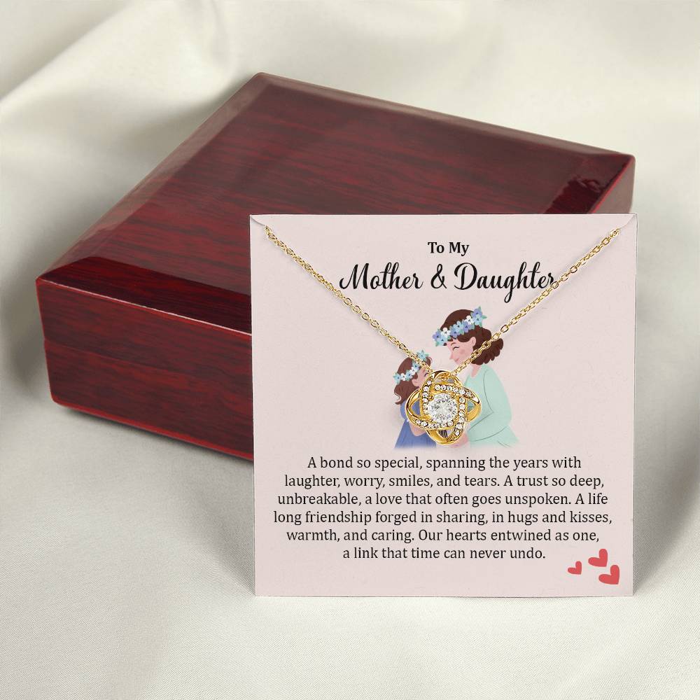 Mother & Daughter Gift Necklace with Meaningful Card