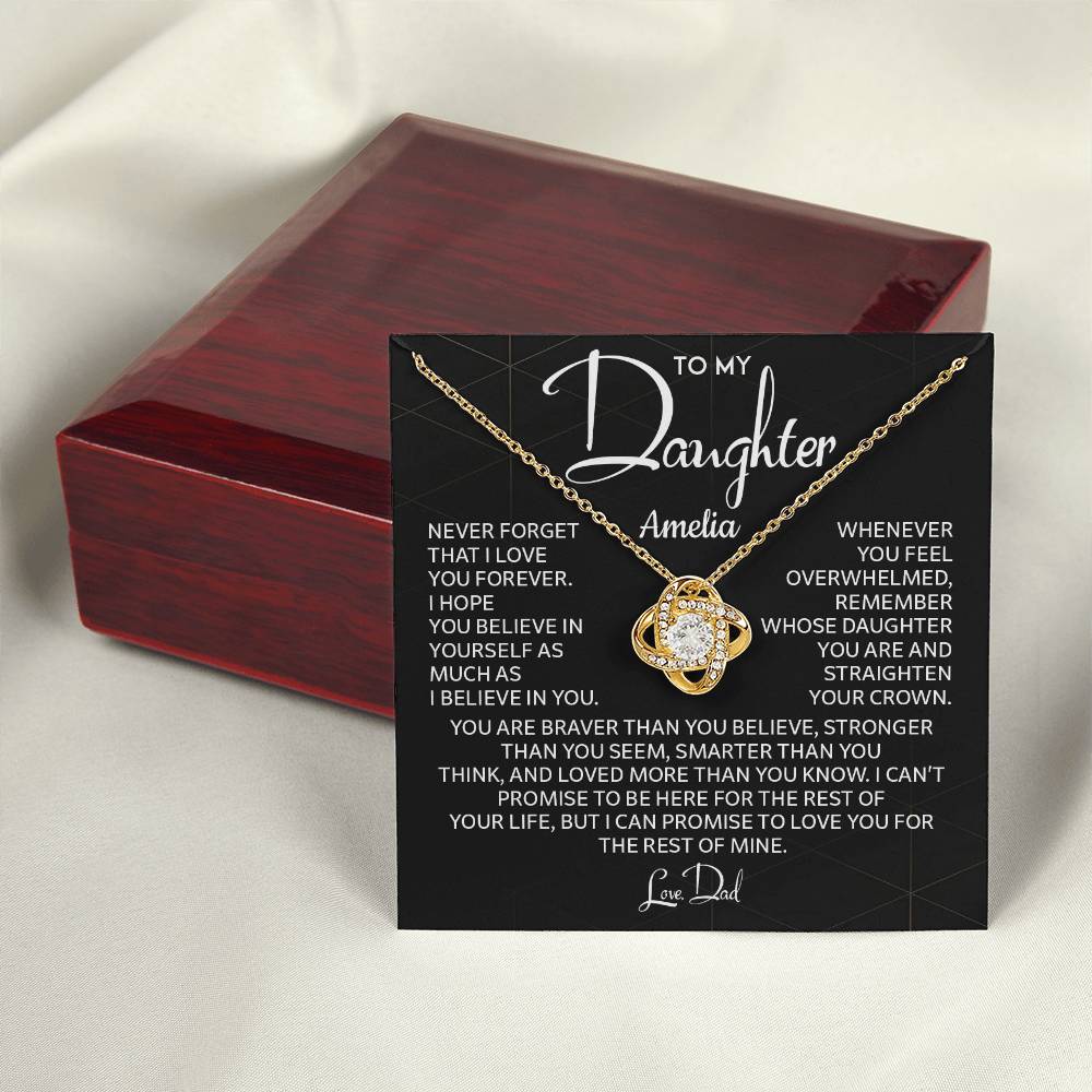 To My Daughter Necklace Gift from Dad – Message Card