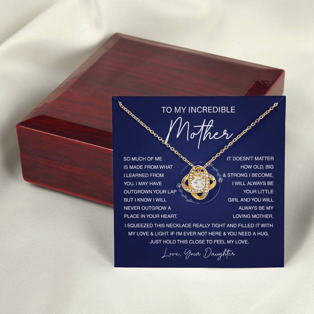 Mom Necklace Gift From Daughter With Loving Note & Box