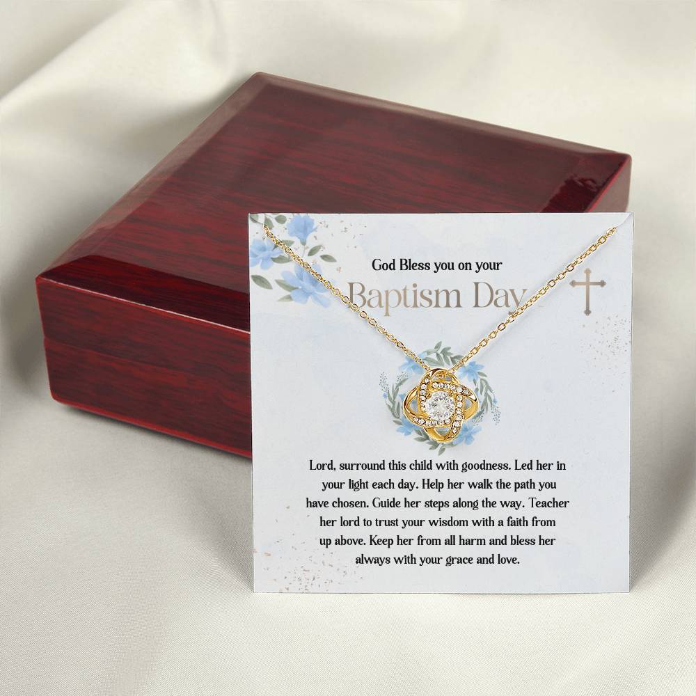 Baptism Necklace Gift for Girl with Message Card