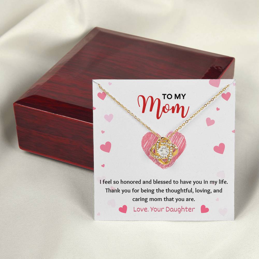 Mom Necklace Gift from Daughter – Message Card and Box
