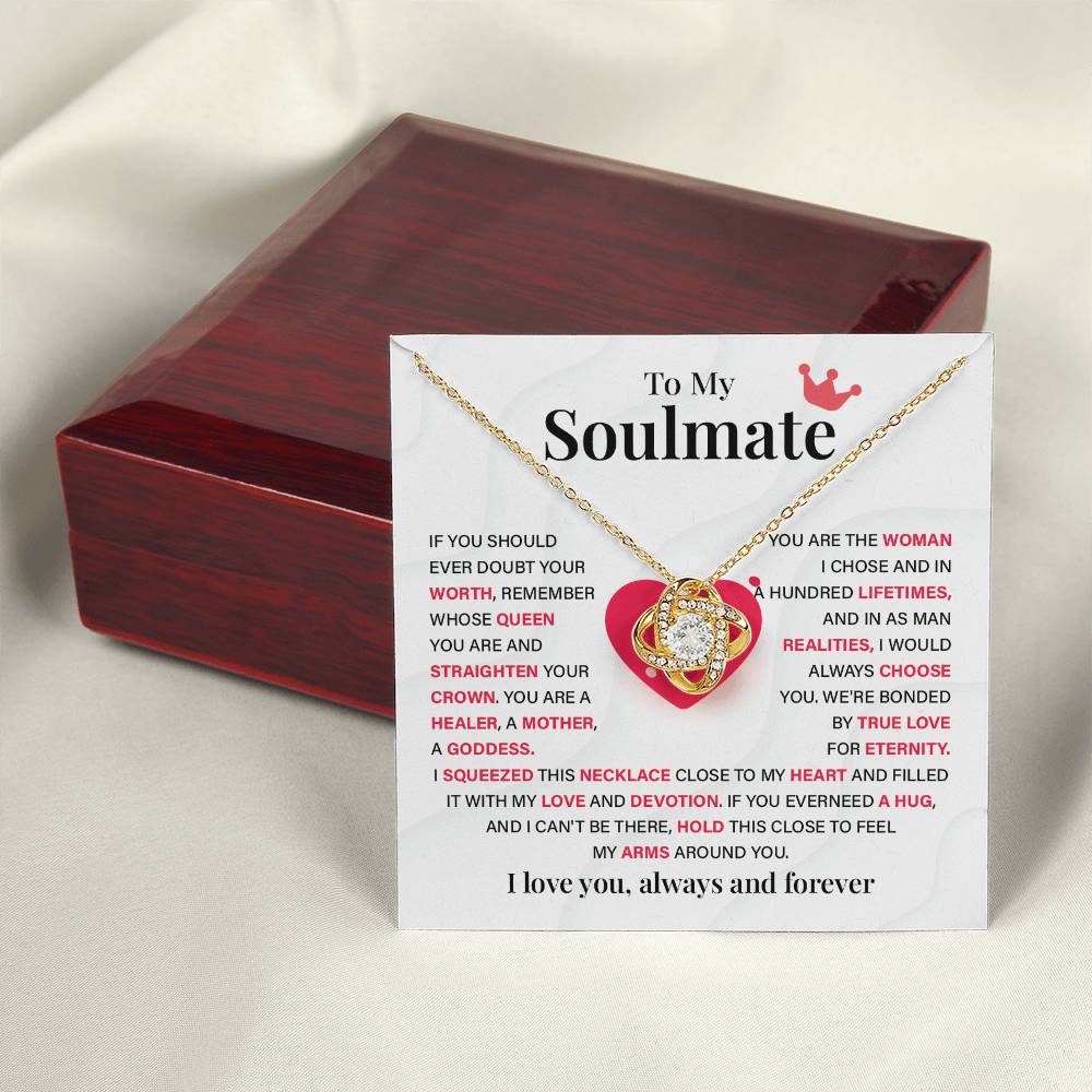 Soulmate Gift Necklace for Her – Message Card Included