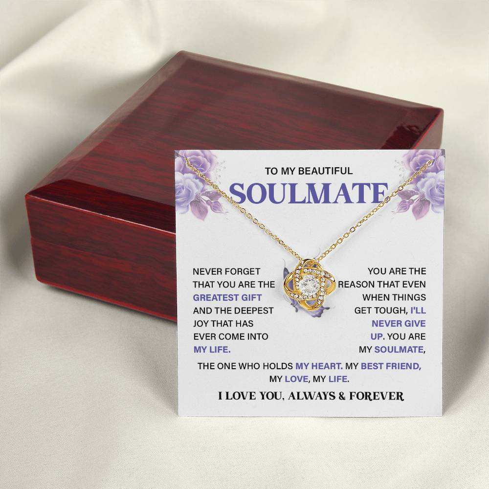Soulmate Necklace Gift for Her – Card & Gift Box