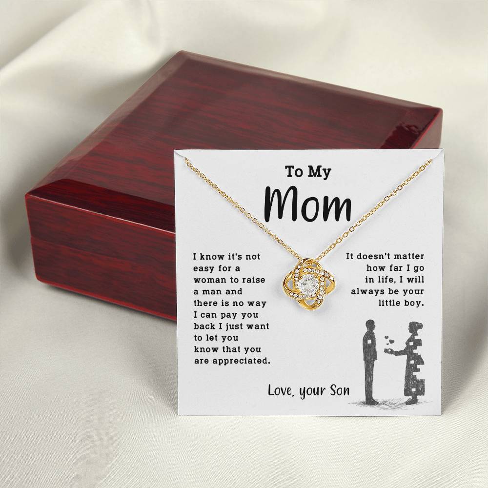 Necklace Gift for Mom From Son With Message & Jewelry Box