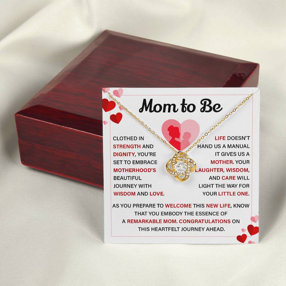 Mom to Be Necklace Gift with Heartfelt Card